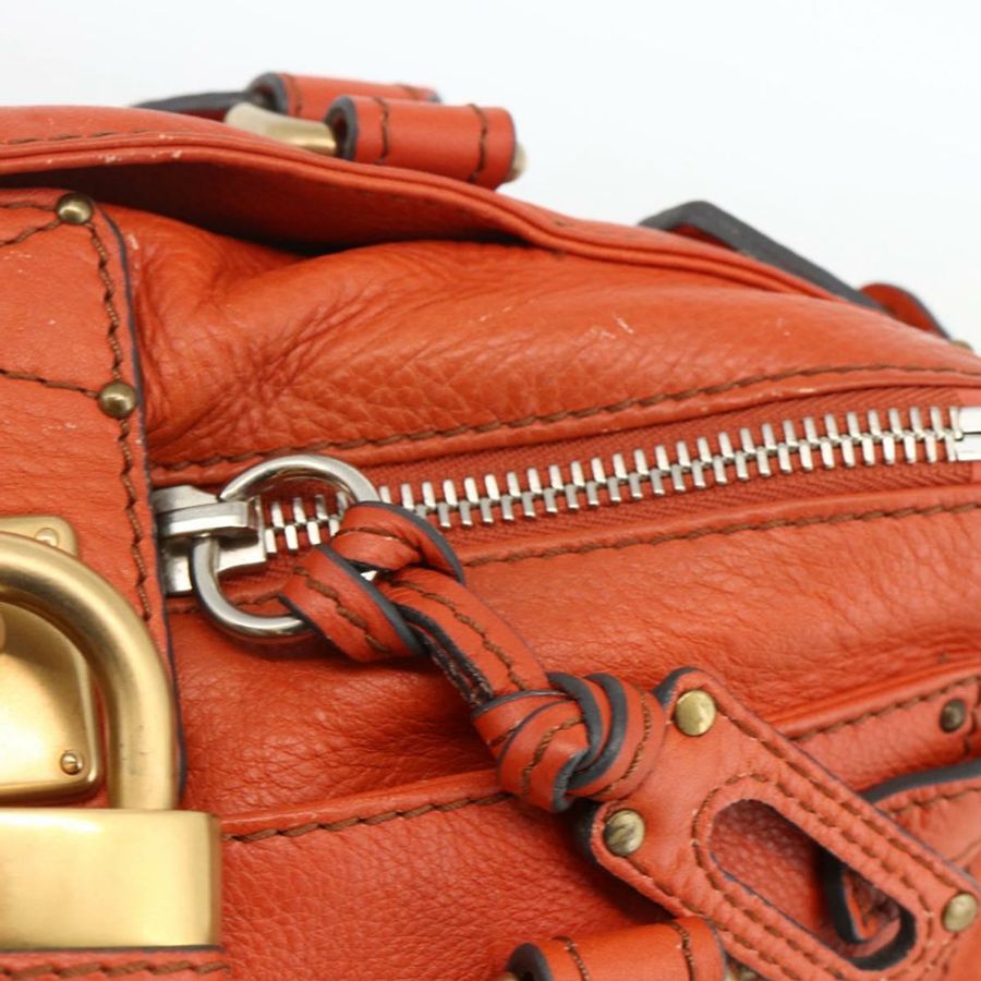 【日本直送】Chloe Paddington 手提包，橘色、金色、銀色，正品 YKZ1580SAM-17