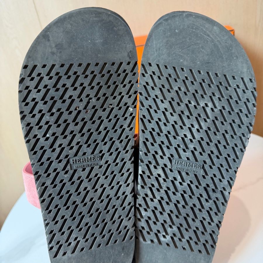 Hermes愛馬仕 拼色麂皮二舅鞋-6
