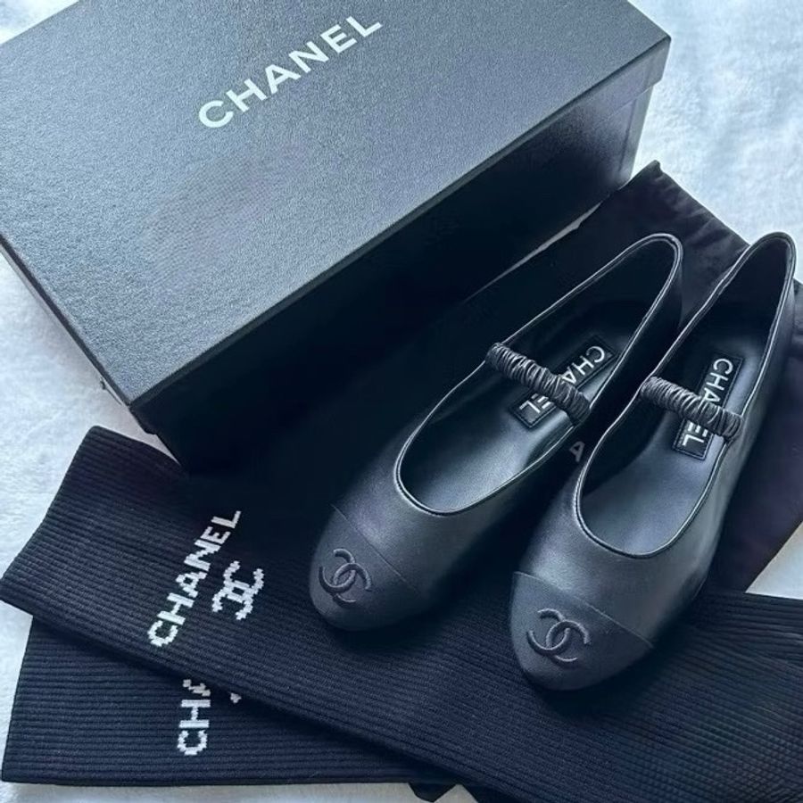 全新Chanel 瑪莉珍鞋 37.5號 復興sogo購證-1