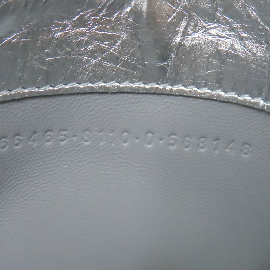 銀色 牛皮 Crush 卡片零錢包【BALENCIAGA 巴黎世家】 766465-8
