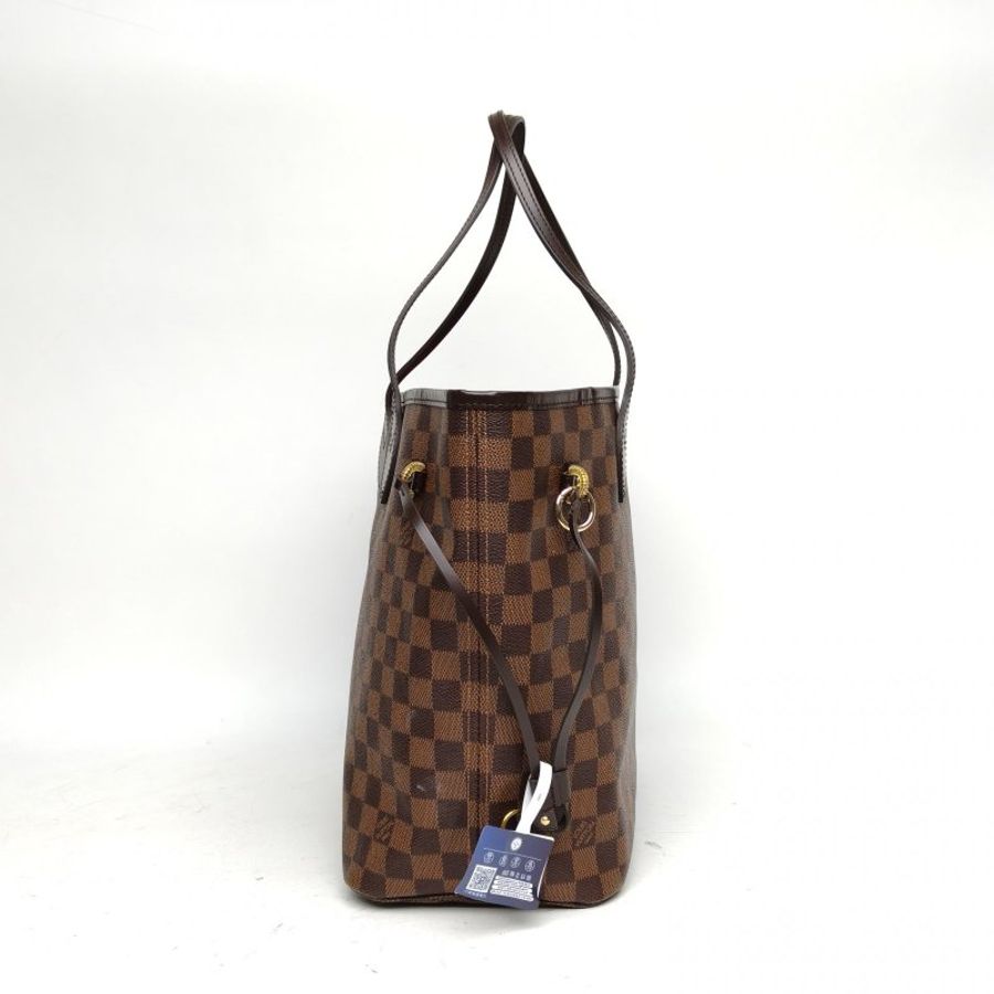 LOUIS VUITTON Neverfull中號31配子袋棕色棋盤格PVC金扣2021肩背包-1