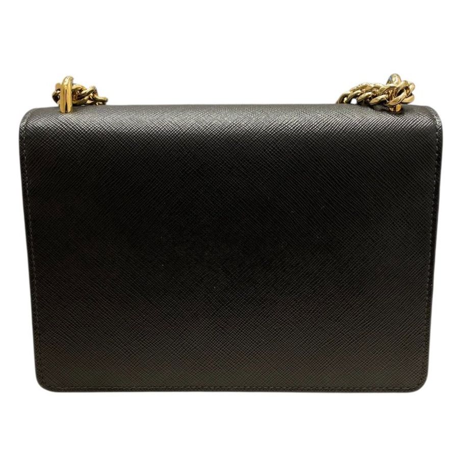 PRADA 普拉達 信封包 SAFFIANO 皮革 黑色 金釦-2
