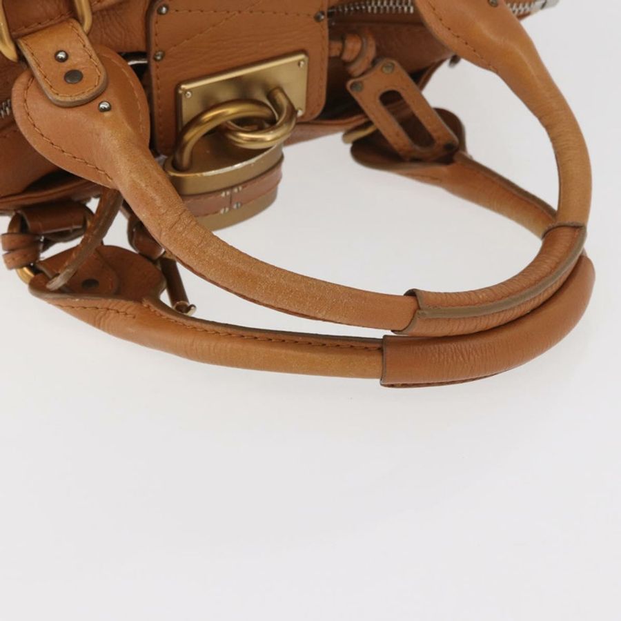 【日本直送】Chloe Paddington 手提包,棕色、銀色、金色皮革,正品 am11277A-6