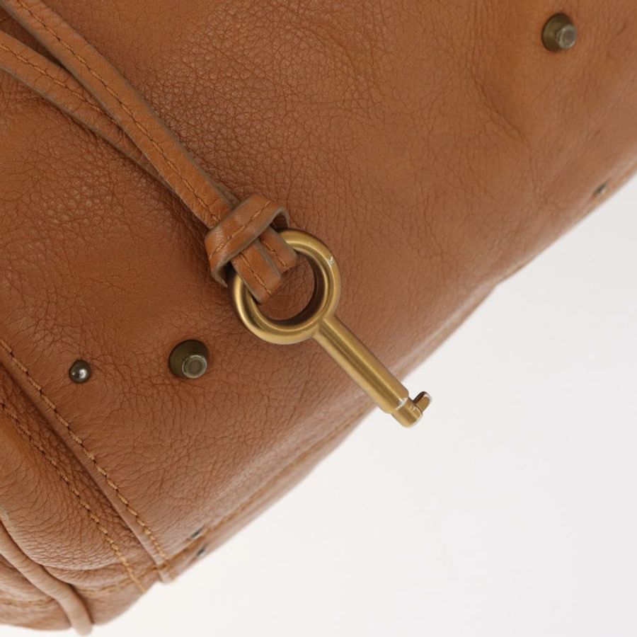 【日本直送】Chloe Paddington 手提包,棕色、銀色、金色皮革,正品 am11277A-8
