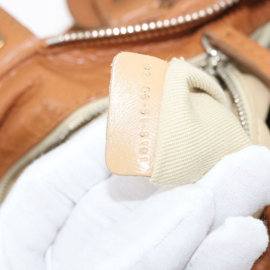 【日本直送】Chloe Paddington 手提包,棕色、銀色、金色皮革,正品 am11277A-10