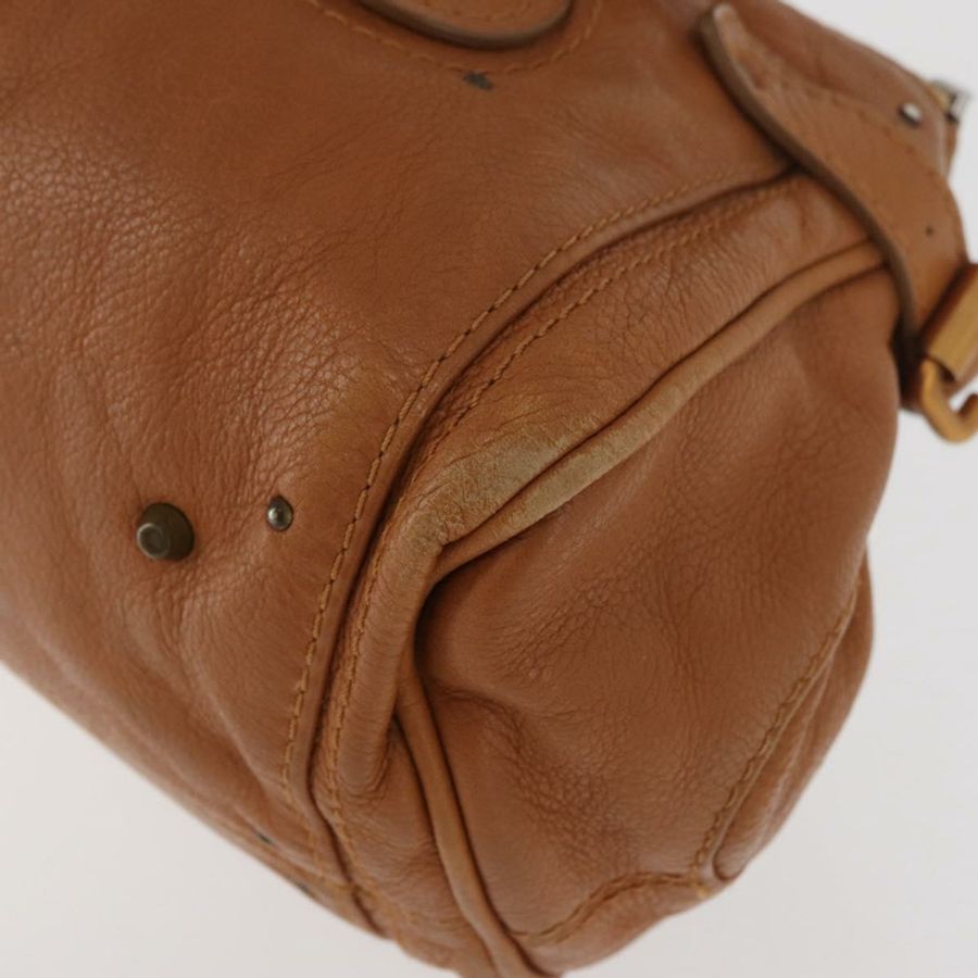 【日本直送】Chloe Paddington 手提包,棕色、銀色、金色皮革,正品 am11277A-16