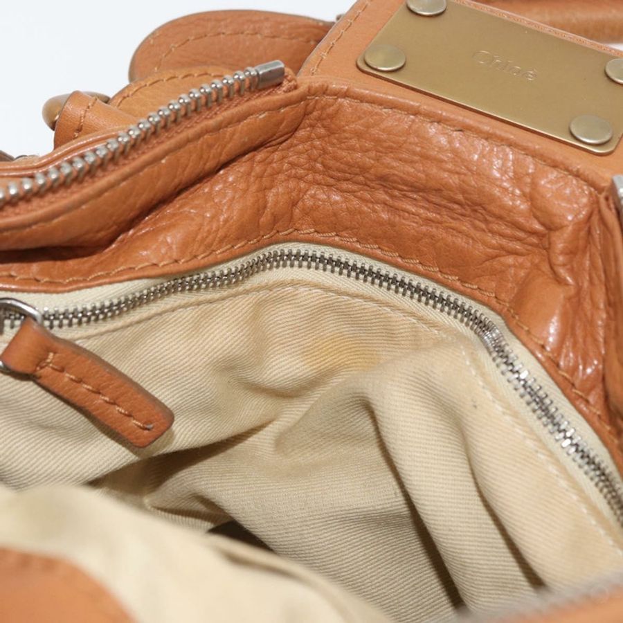 【日本直送】Chloe Paddington 手提包,棕色、銀色、金色皮革,正品 am11277A-22