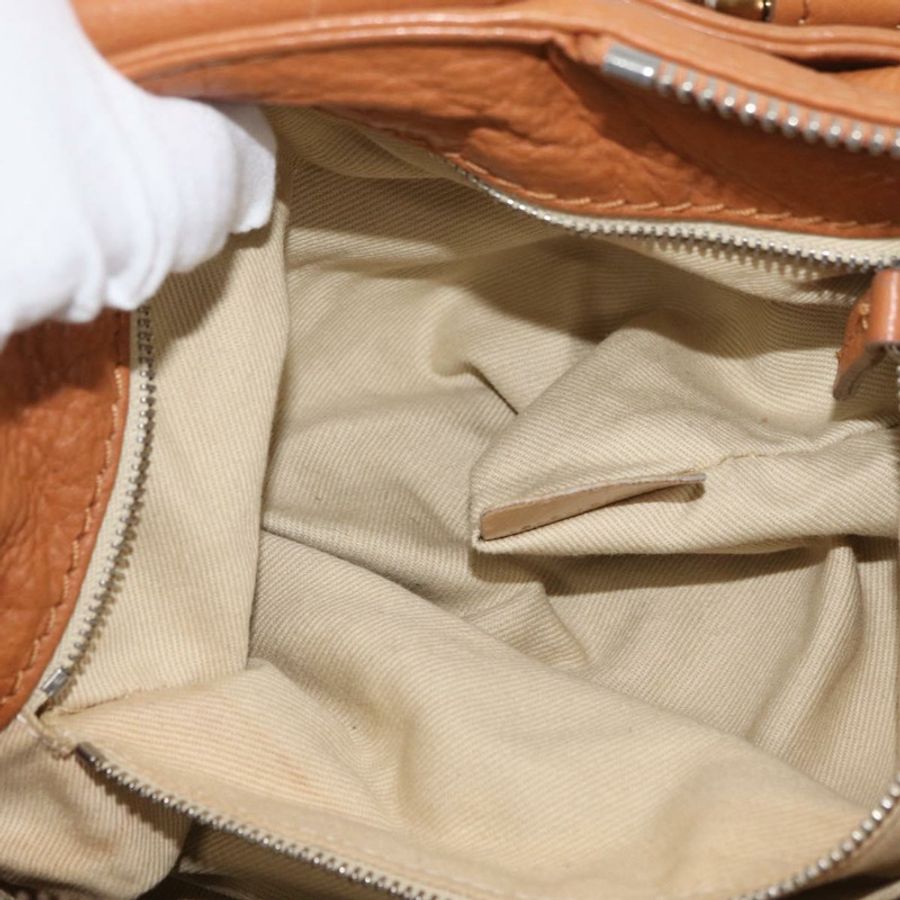 【日本直送】Chloe Paddington 手提包,棕色、銀色、金色皮革,正品 am11277A-24