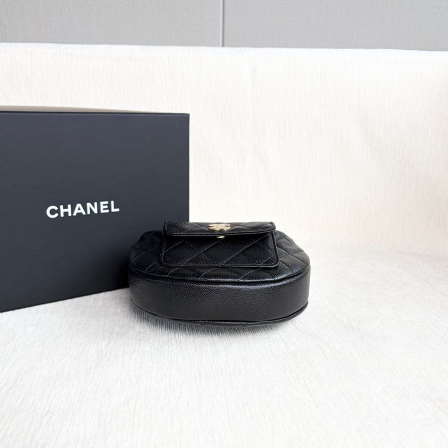 Chanel 香奈兒 25P 新款 呼啦圈 荔枝皮 黑金 芯片款-4