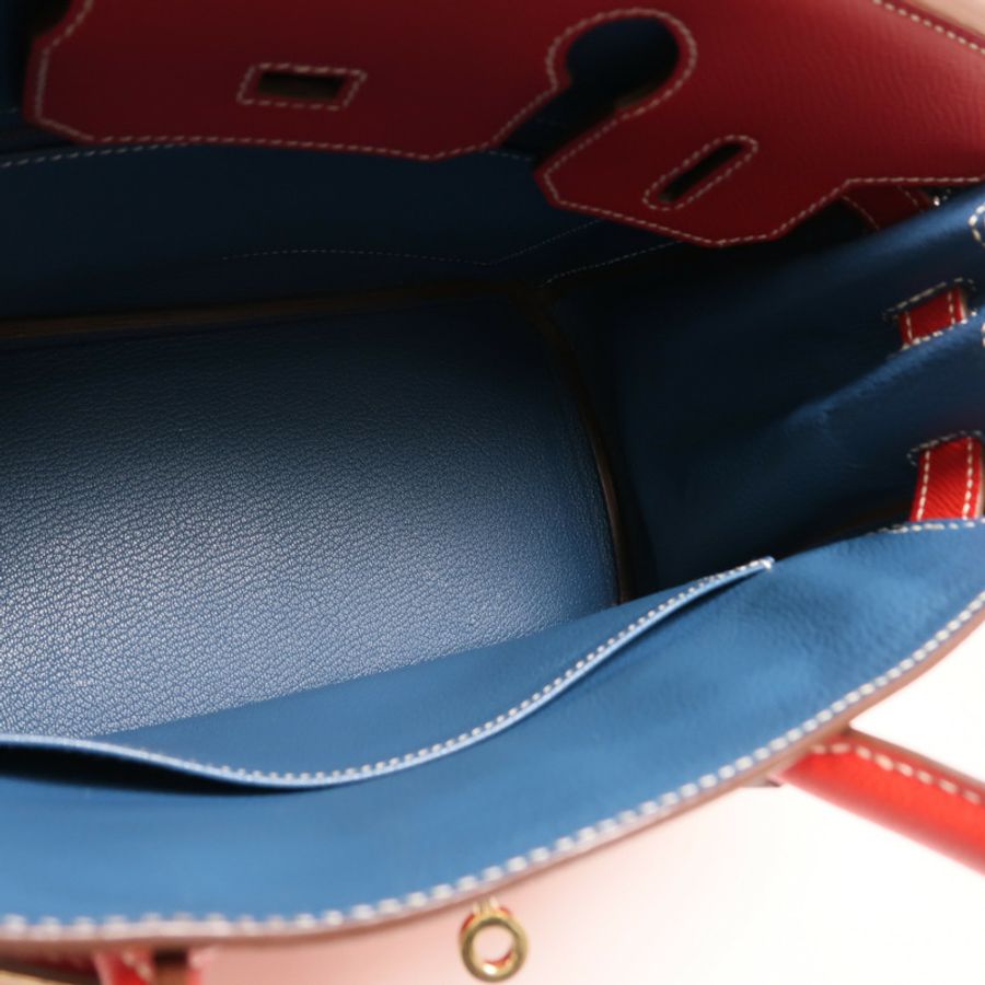 HERMES Epsom皮革Birkin 30手挽袋Rouge Casaque-4