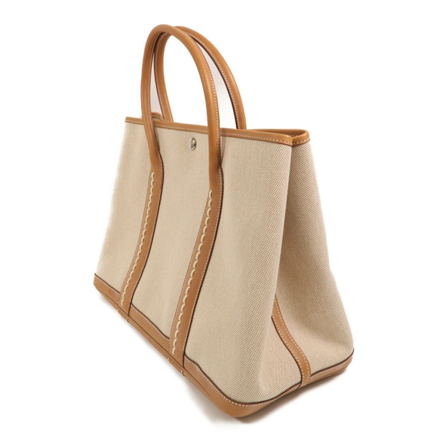 HERMES 帆布/Barenia皮革Garden Party PM手挽袋-2
