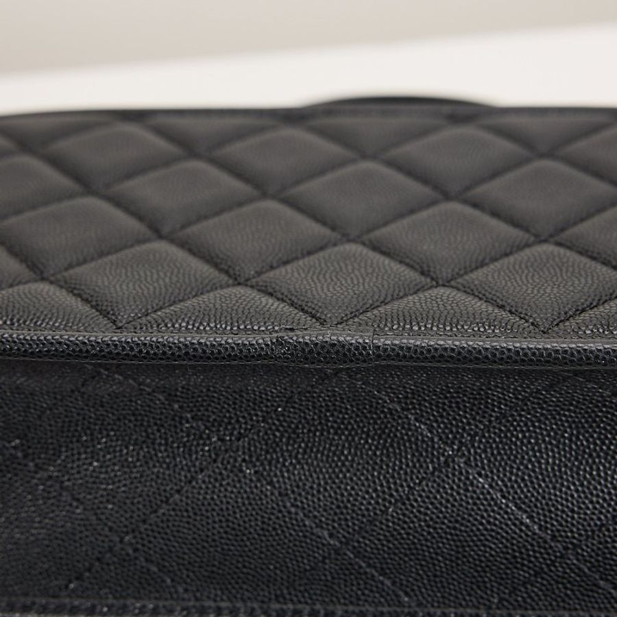 Chanel 22k 手柄郵差包/黑金牛-10