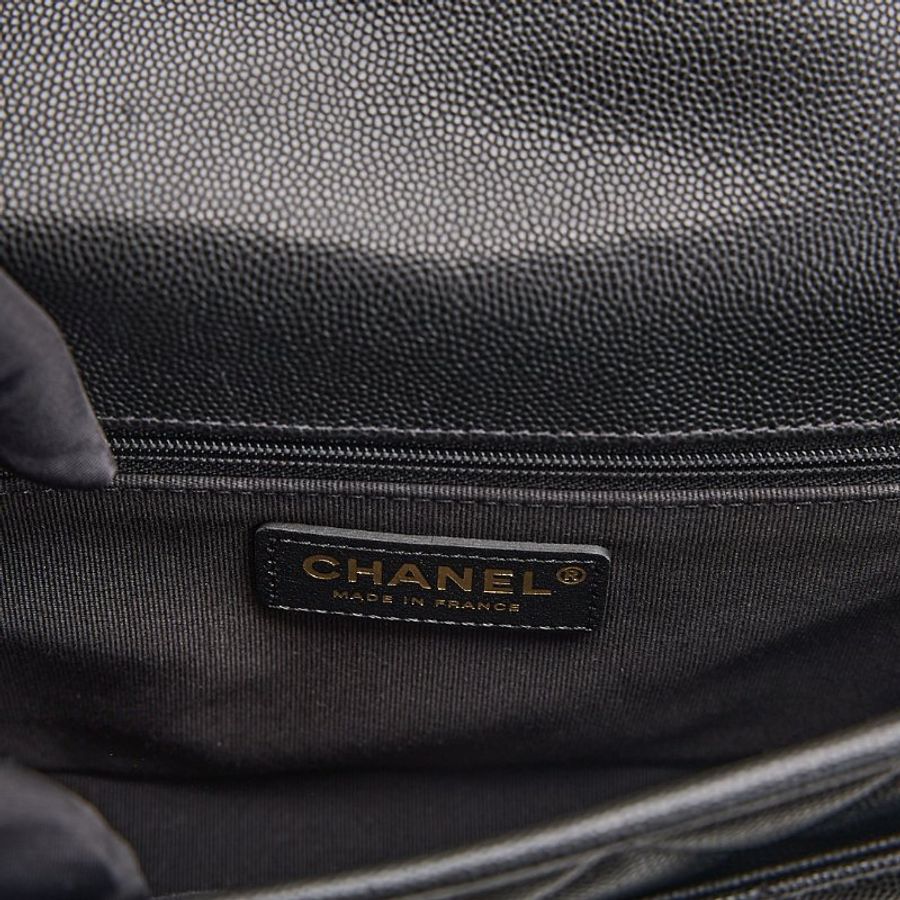 Chanel 22k 手柄郵差包/黑金牛-21
