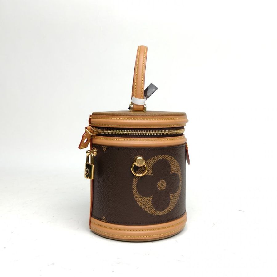 LOUIS VUITTON LOUISVUITTONCANNES圓桶包老花PVC2019大Logo印花肩背包-3