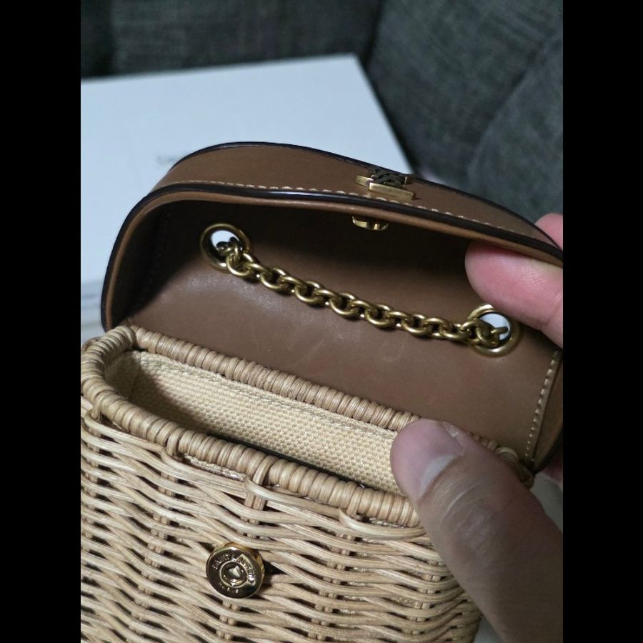 [全新] Saint Laurent YSL 柳條 編織鏈帶包-8