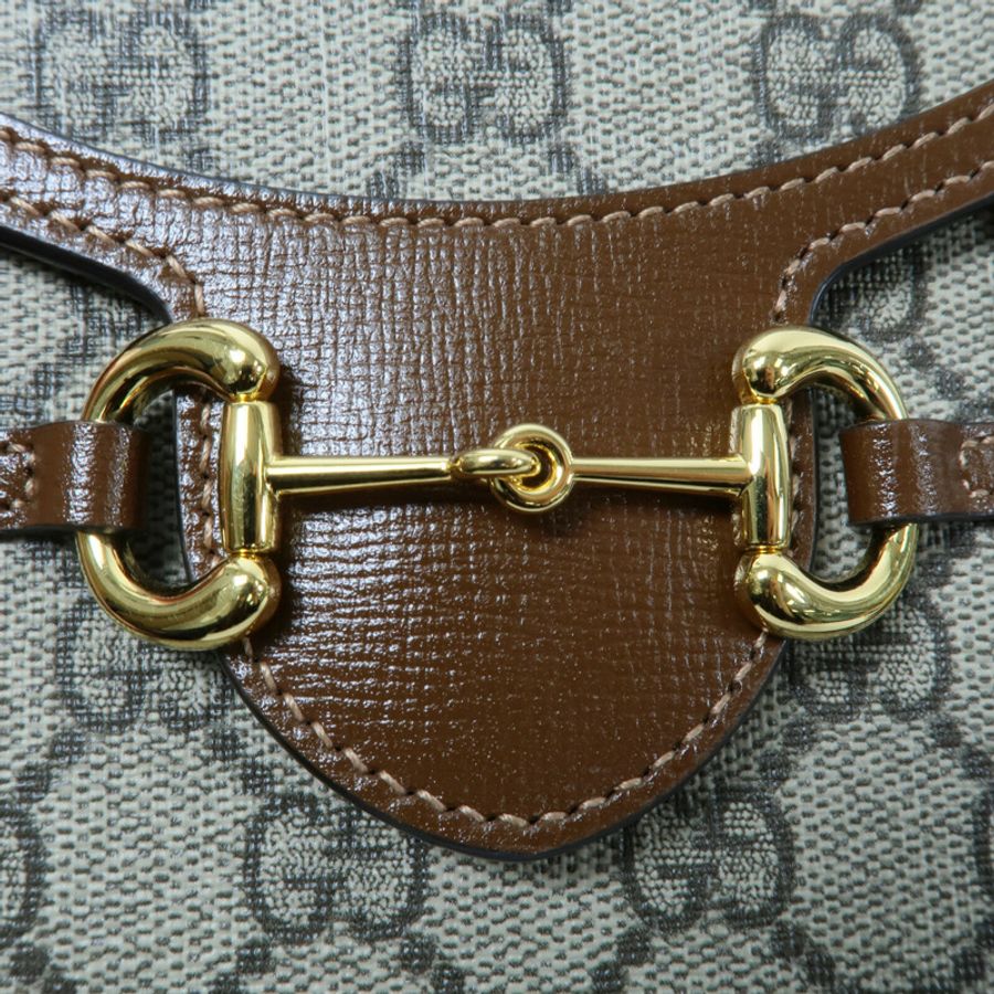 GUCCI 塗層帆布Horsebit 1955肩背袋-6