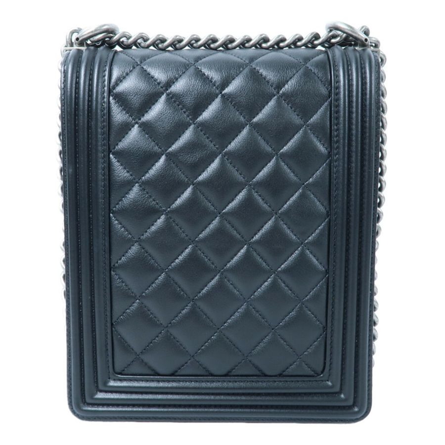 CHANEL 牛皮皮革North South Boy鏈帶肩背袋-1