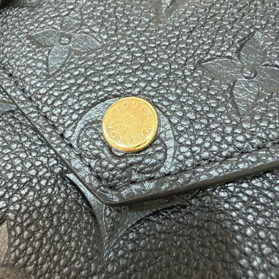LV M64060 黑色荔枝皮 零錢包信用卡夾名片夾短夾錢包皮夾-5
