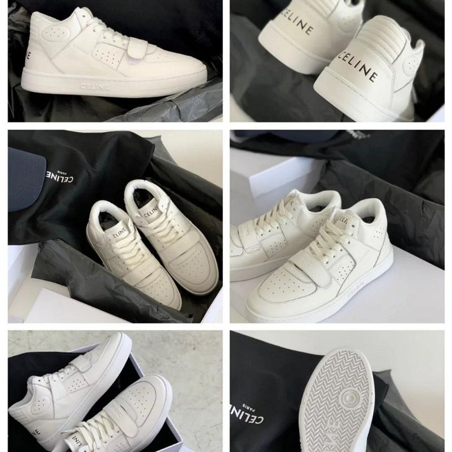 💎Han's house精品服飾💎CELINE CT-02 小牛皮 中筒 小白鞋 LISA同款 現貨 37 ~ 42 原價29500-8