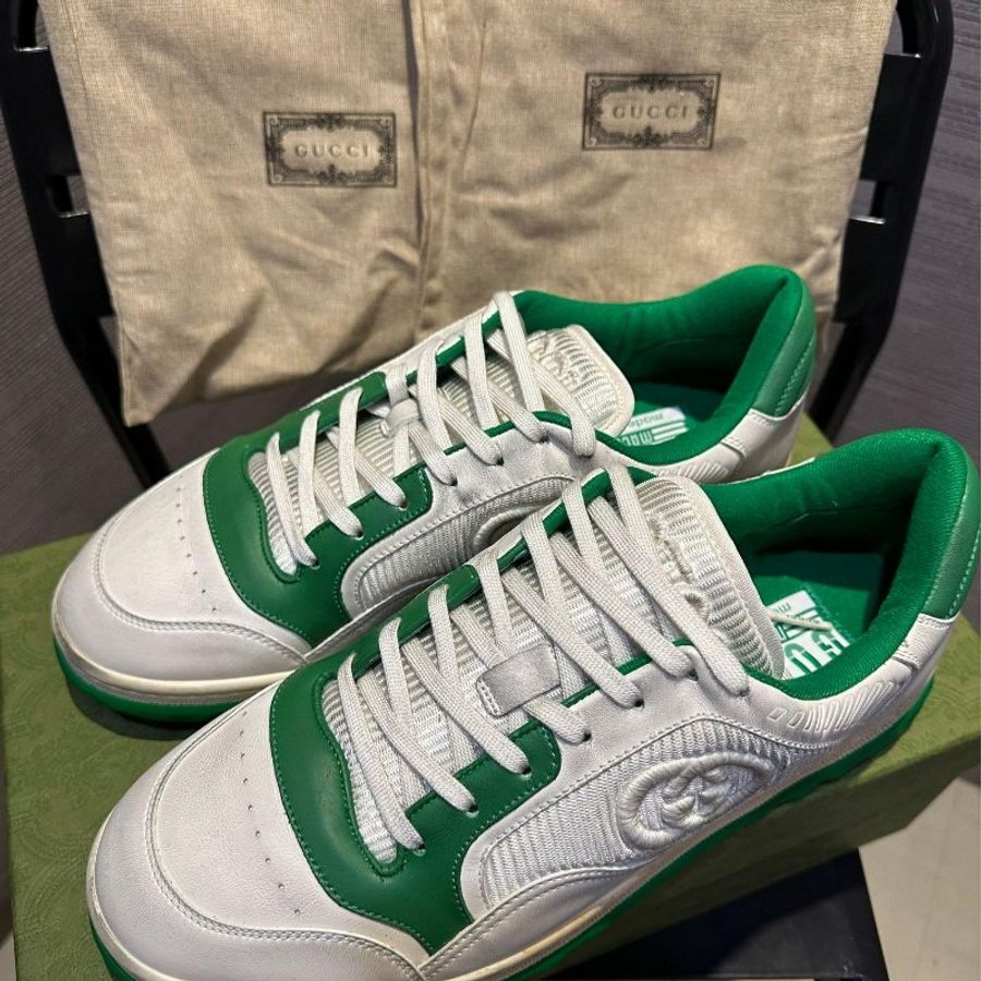 💎Han's house精品服飾💎 GUCCI Run mac80 仿舊髒 小牛皮 鞋 現貨 UK10.5 ~11.5 原價26000-3