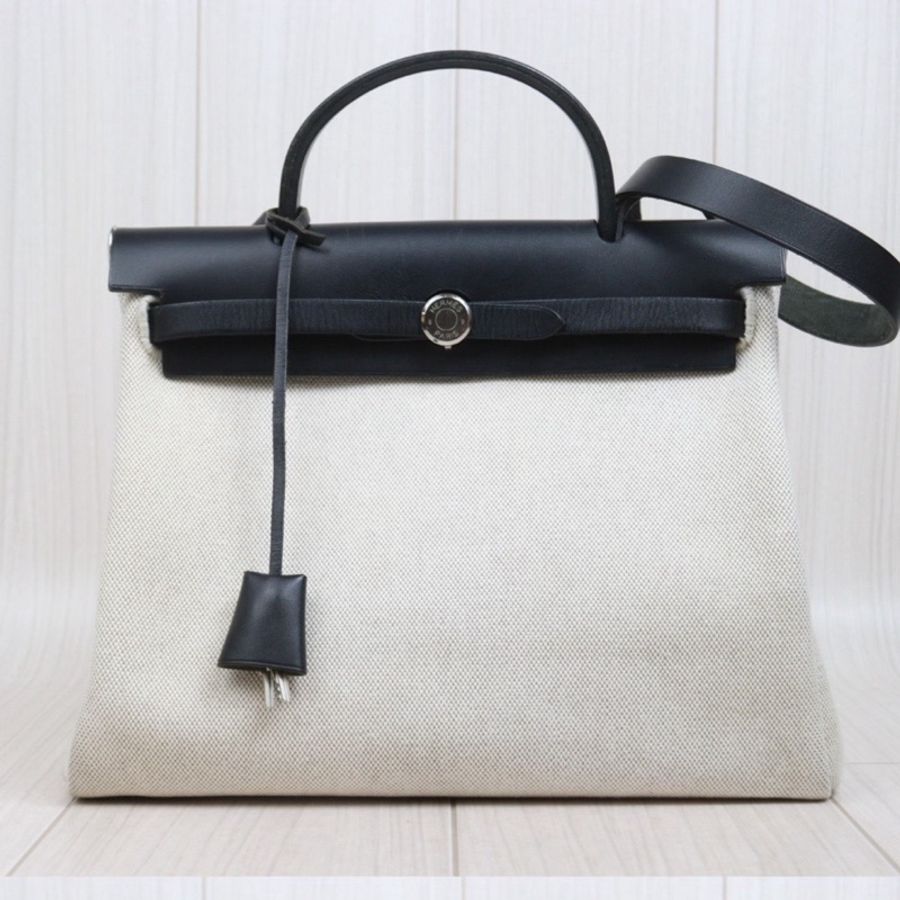 Hermes Herbag 31 黑色皮革 (附黑白替換袋)-3