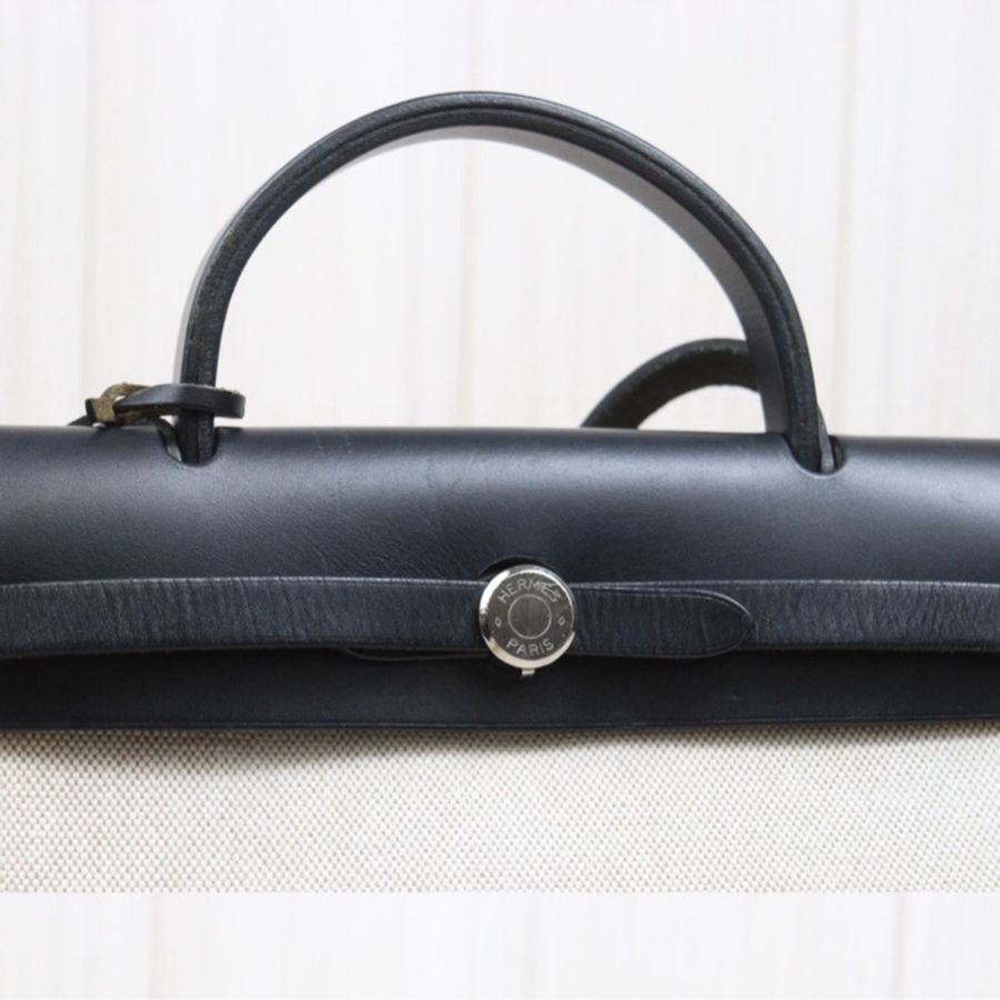 Hermes Herbag 31 黑色皮革 (附黑白替換袋)-7