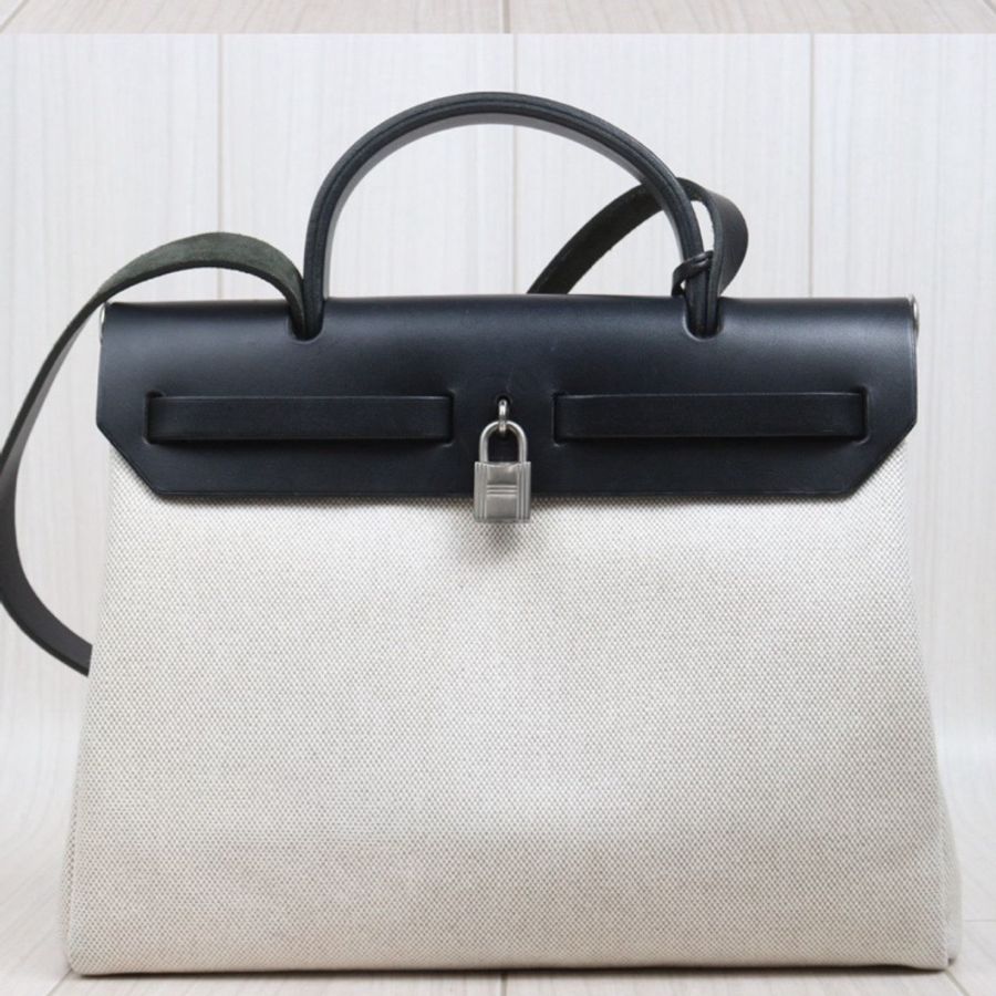 Hermes Herbag 31 黑色皮革 (附黑白替換袋)-8