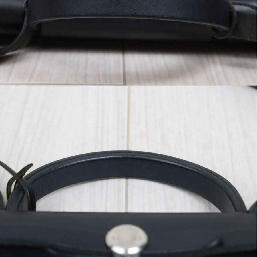 Hermes Herbag 31 黑色皮革 (附黑白替換袋)-9