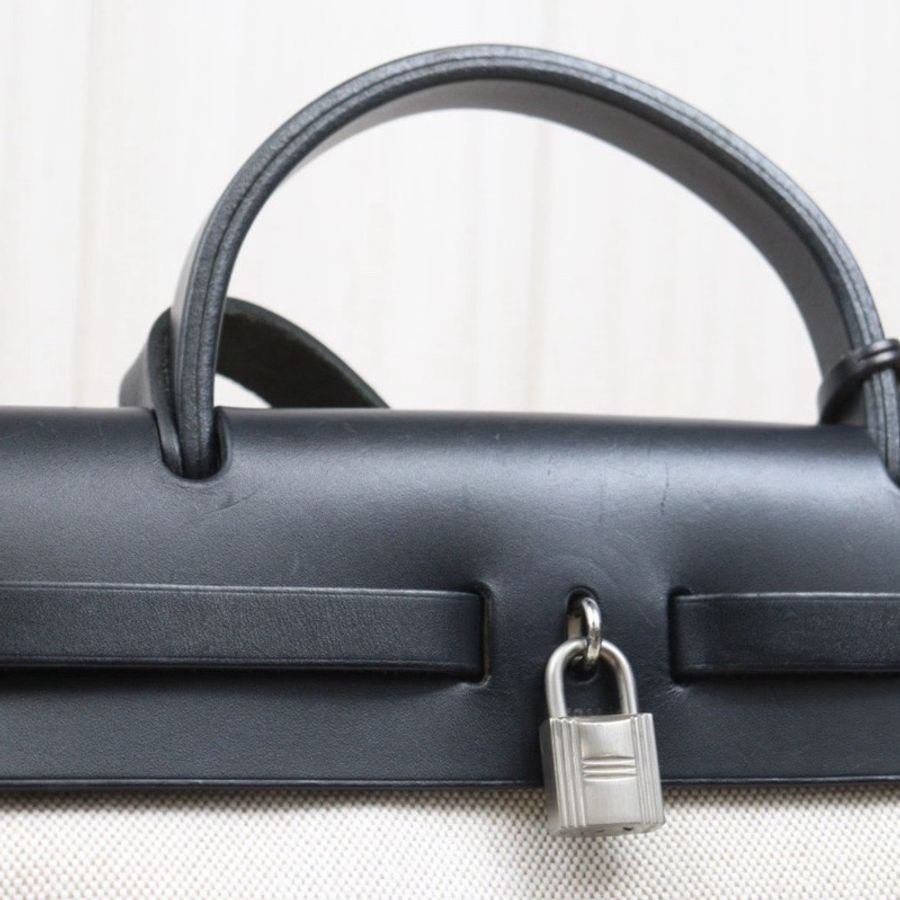 Hermes Herbag 31 黑色皮革 (附黑白替換袋)-10