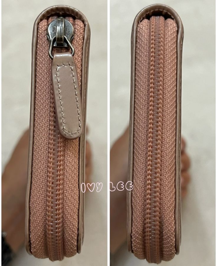 CHANEL 16開 金屬皮革 粉色 BOY 拉鍊 長夾 正品 二手精品-17