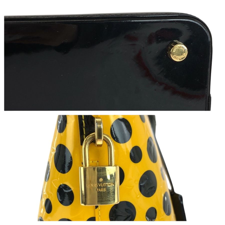 路易威登 Lockit MM 黃黑色金色五金漆皮手提包 M91398 女士-5