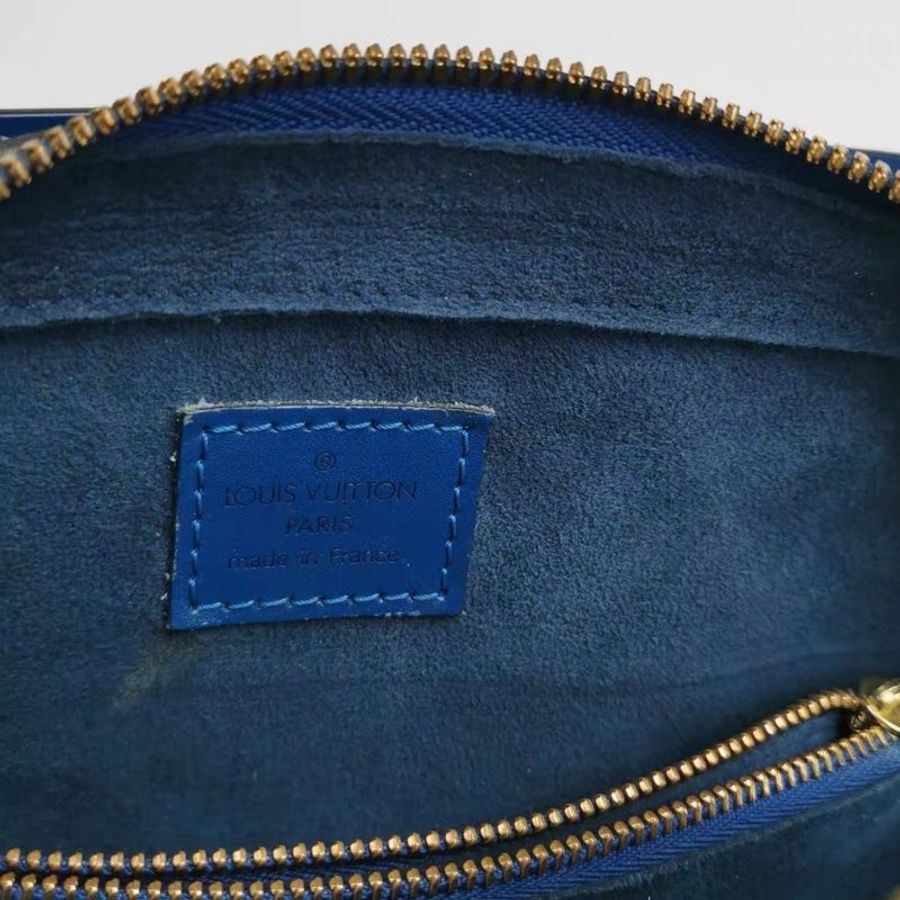 LV Pont Neuf牛皮純色水波紋手提包 藍色 牛皮24*22*11.5 98新配件塵袋-7