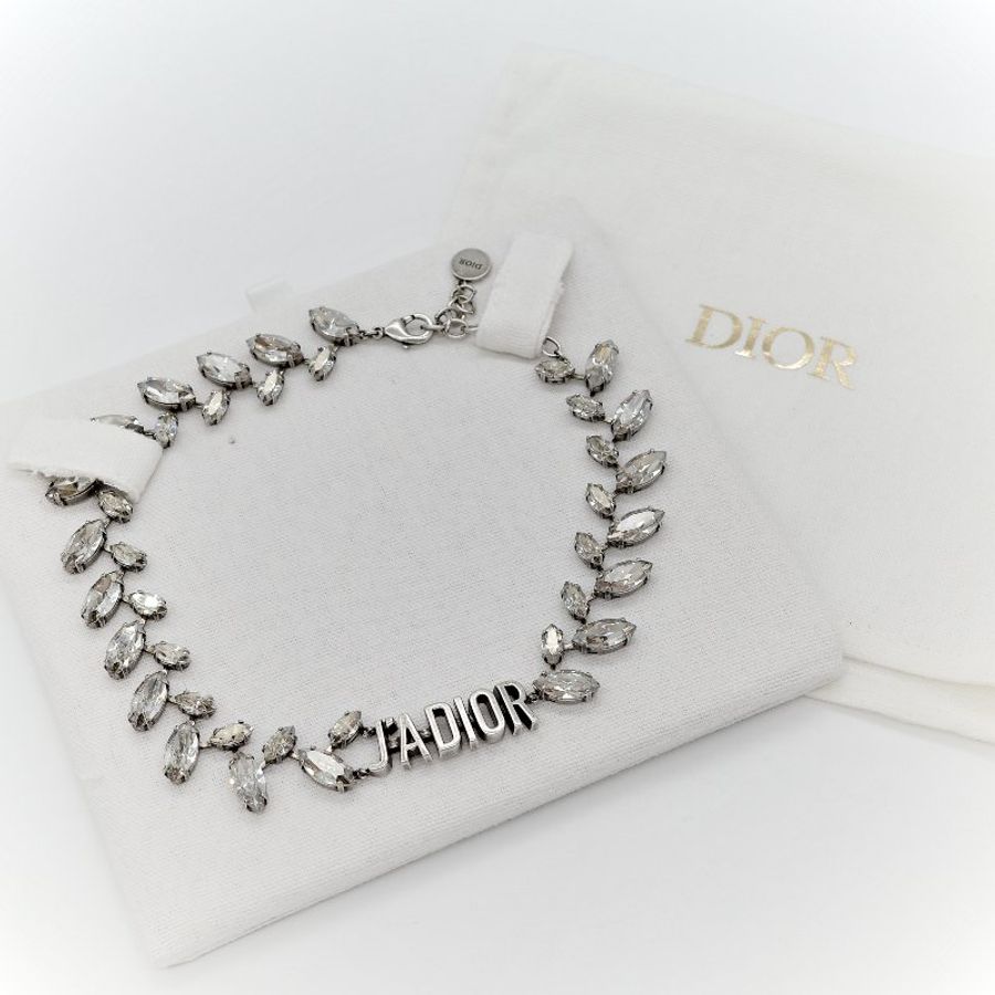 Dior 復古銀色 項鍊 Jadior 字母-1