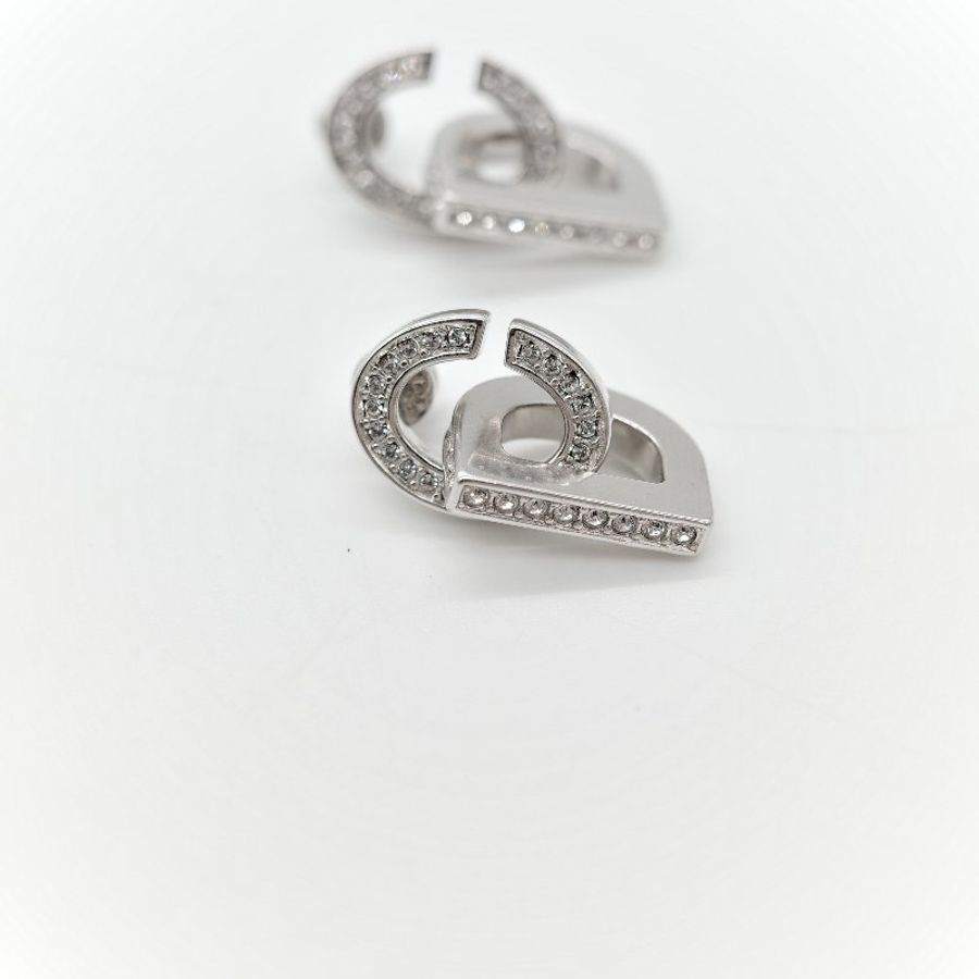 Dior 迪奧 CD LOCK 水鑽耳環 耳針-7