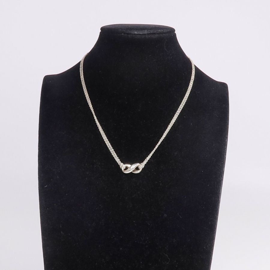 TIFFANY&CO 925純銀Infinity Necklace項鍊-9