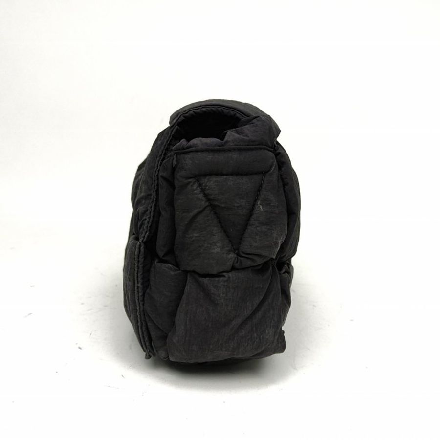 BOTTEGA VENETA CassetteBrick腋下包中號28黑色棉銀扣肩背包-1