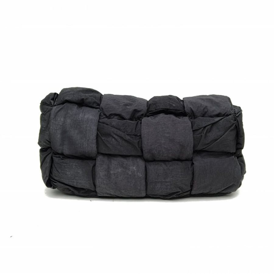 BOTTEGA VENETA CassetteBrick腋下包中號28黑色棉銀扣肩背包-2