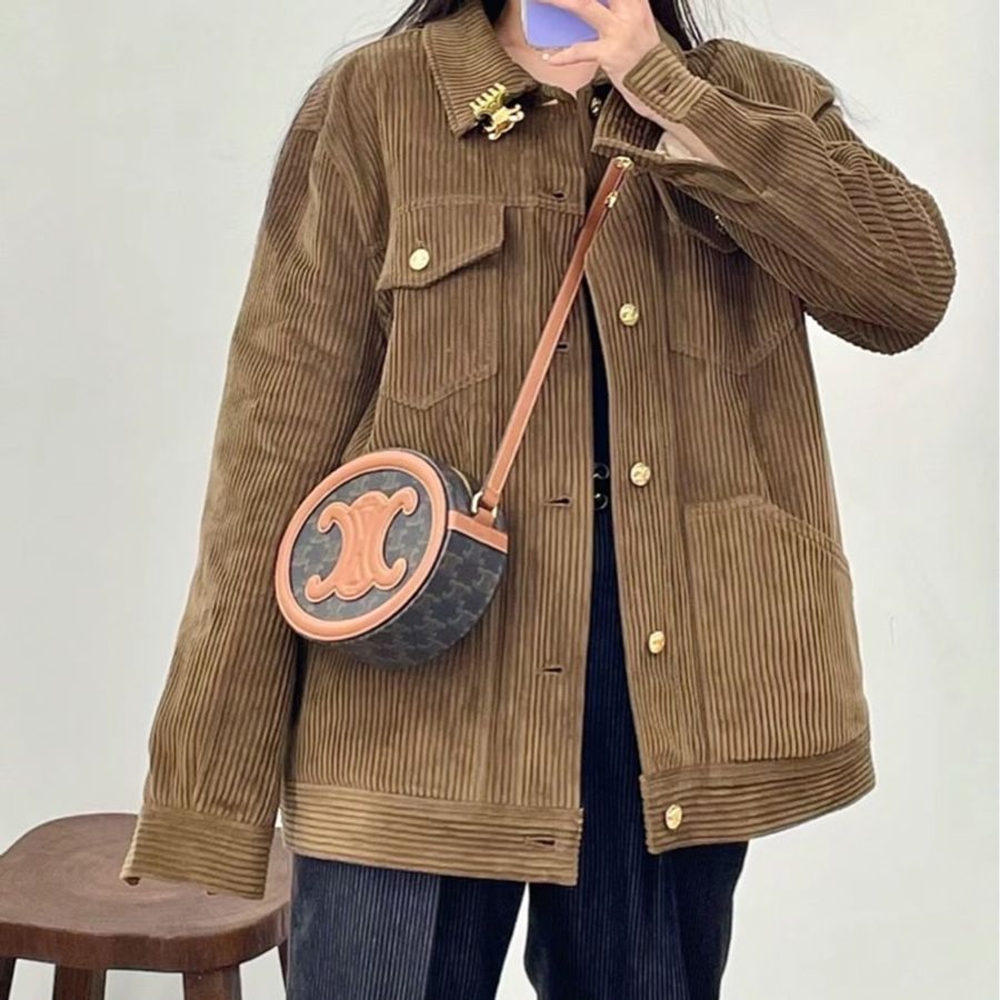 💖Celine 老花款 月餅包💖 近新 美款-12