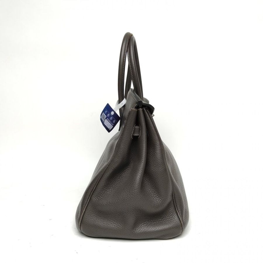 HERMES Birkin35石墨灰Togo皮框N銀扣肩背包-3
