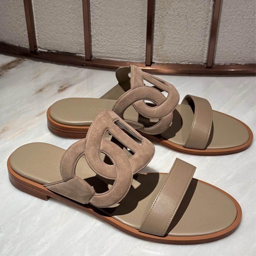 【全網最低價✨適合夏天👍🏻】愛馬仕Hermes 沙色Lagune平底涼鞋 37碼-6