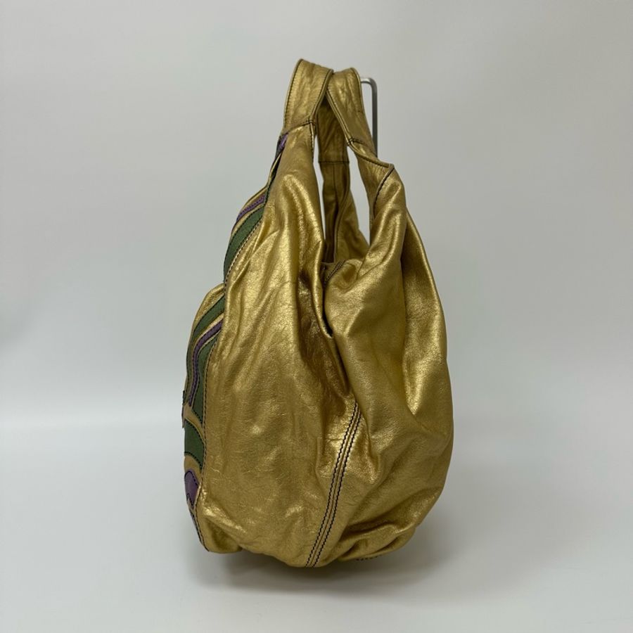 【赫蒂國際精品】Valentino 范倫鐵諾Nuage Bow 系列金色皮革超大肩背包 vintage-3