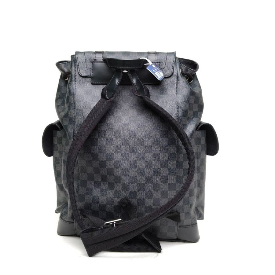 LOUIS VUITTON Christopher雙肩包黑棋格PVC2018肩背包-2
