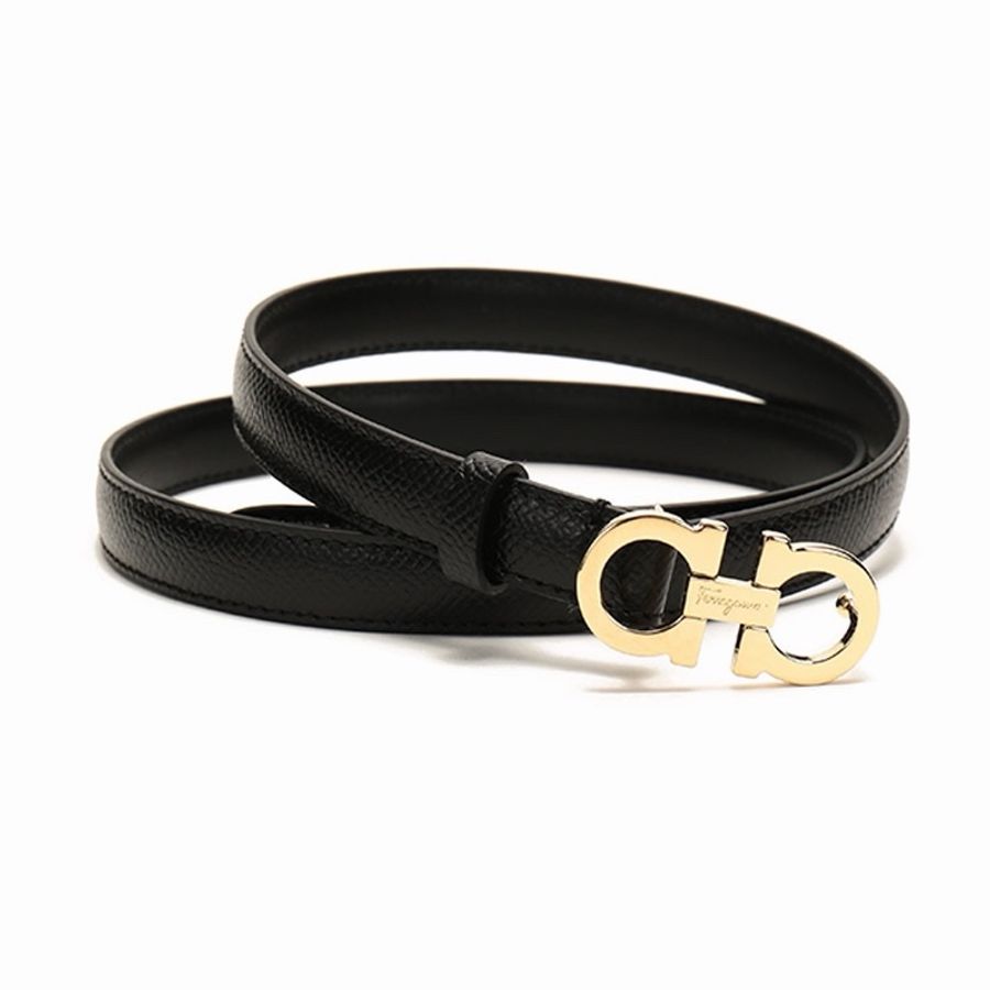 Salvatore Ferragamo 女士 徽標皮帶 寬: 1.5cm-2