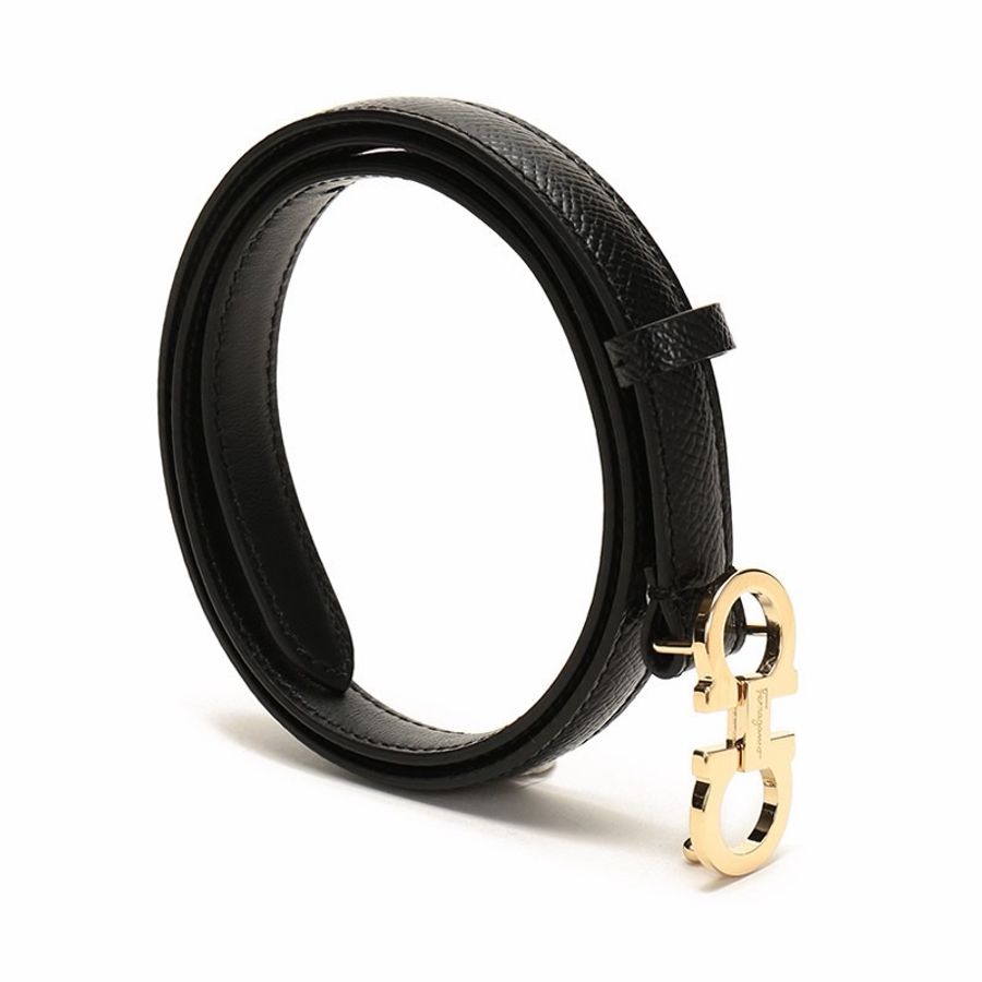 Salvatore Ferragamo 女士 徽標皮帶 寬: 1.5cm-3