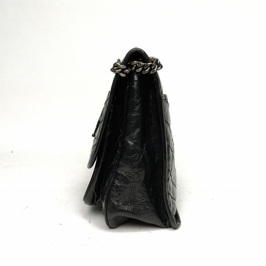 SAINT LAURENT Niki中號28D扣黑色牛皮銀扣肩背包-1