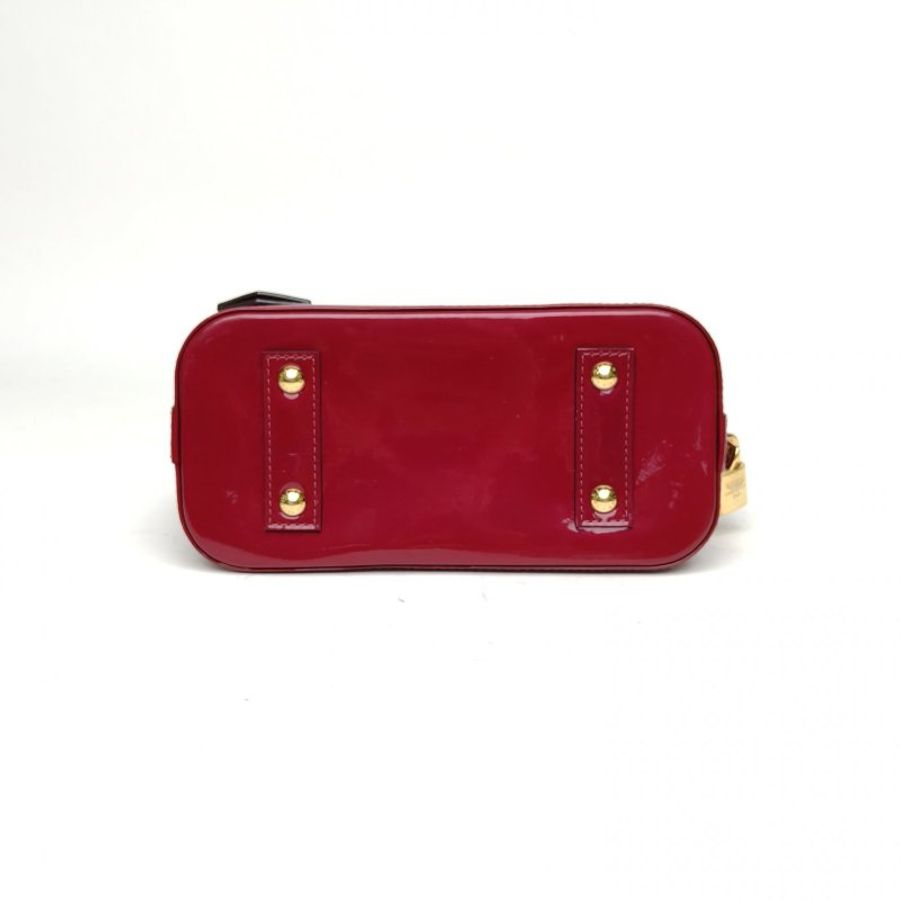 LOUIS VUITTON ALMA貝殼包BB23.5紫紅色漆皮2015肩背包-4