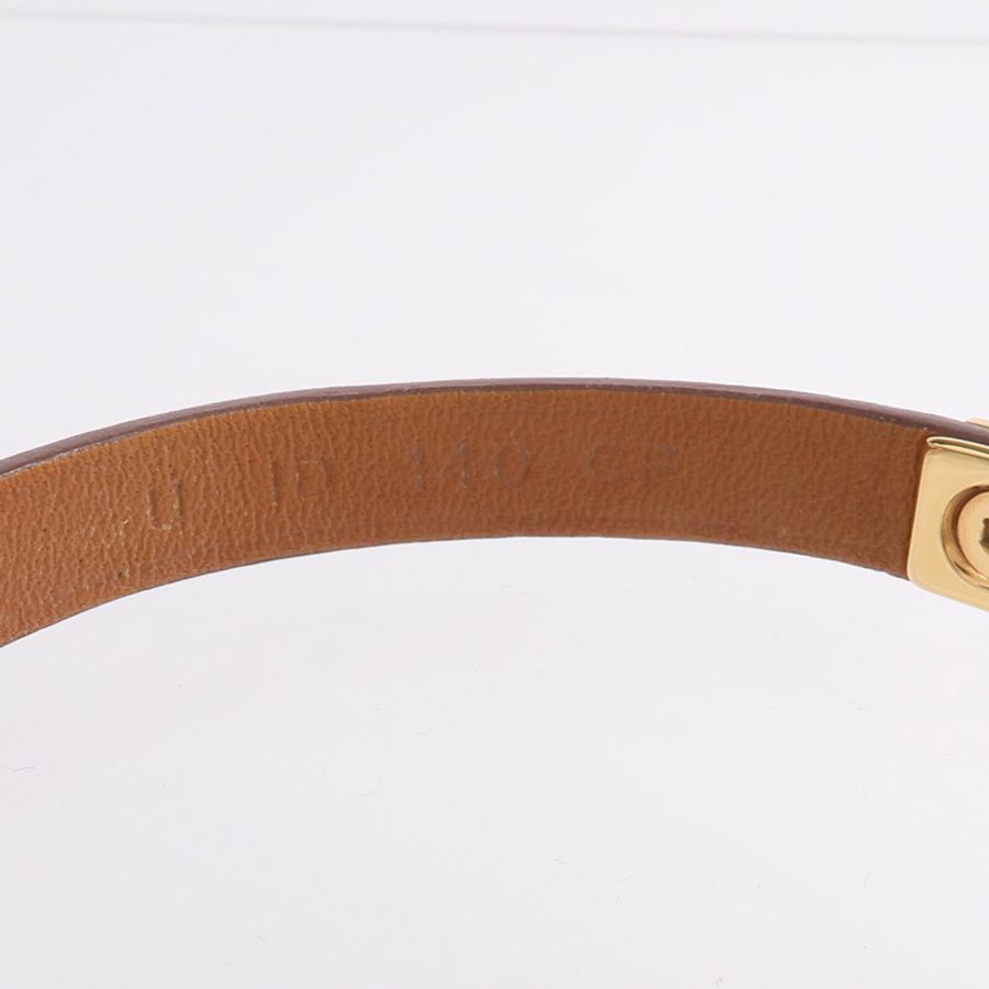 HERMES Swift皮革Mini Rivale Bracelet手帶Gold-8