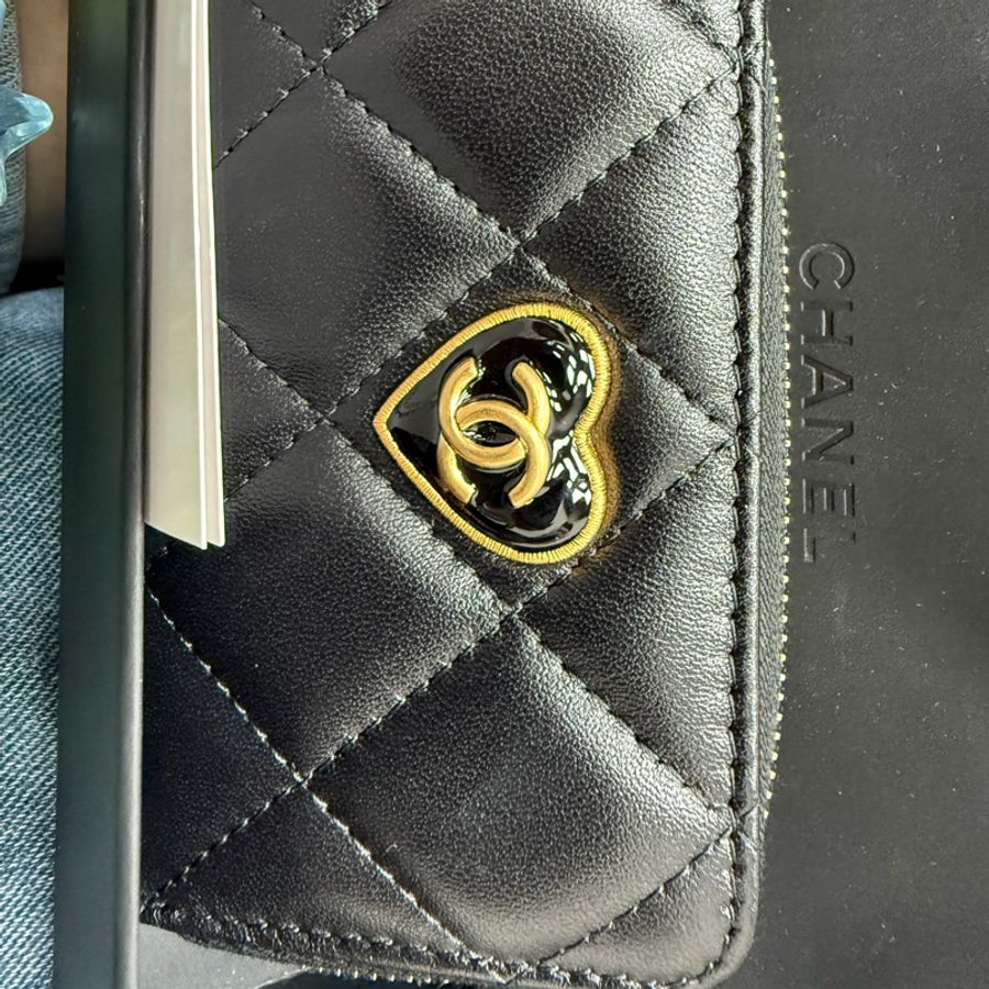 Chanel 愛心 羊皮零錢包 卡包-0