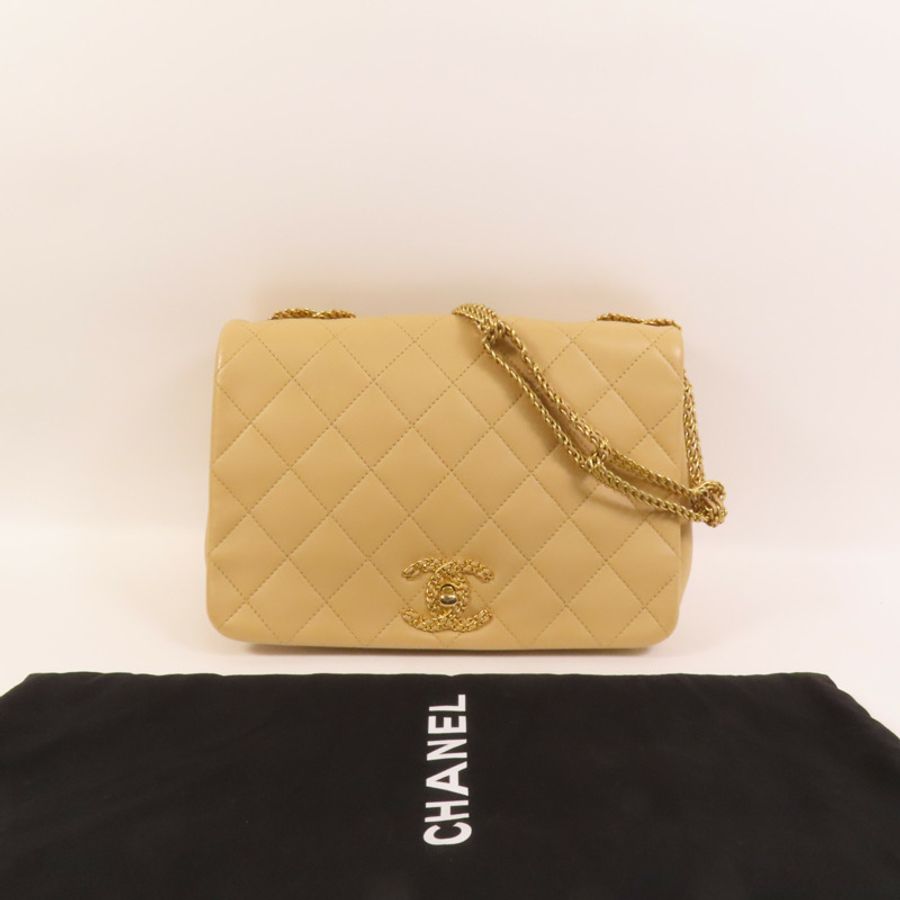 CHANEL 羊皮皮革Chain Shoulder Bag鏈帶肩背袋-9