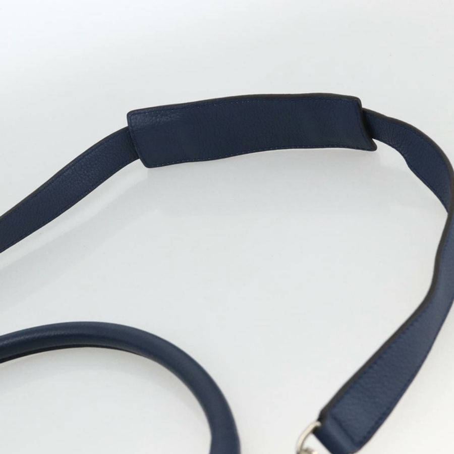 【日本直送】CELINE Trapeze 手提包 皮革 2way 藍色 銀色 正品 BA11785A-14